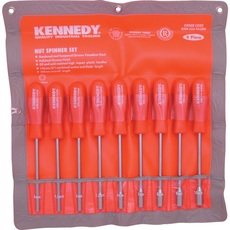 Kennedy.9-PCE METRIC NUT SPINNER SET