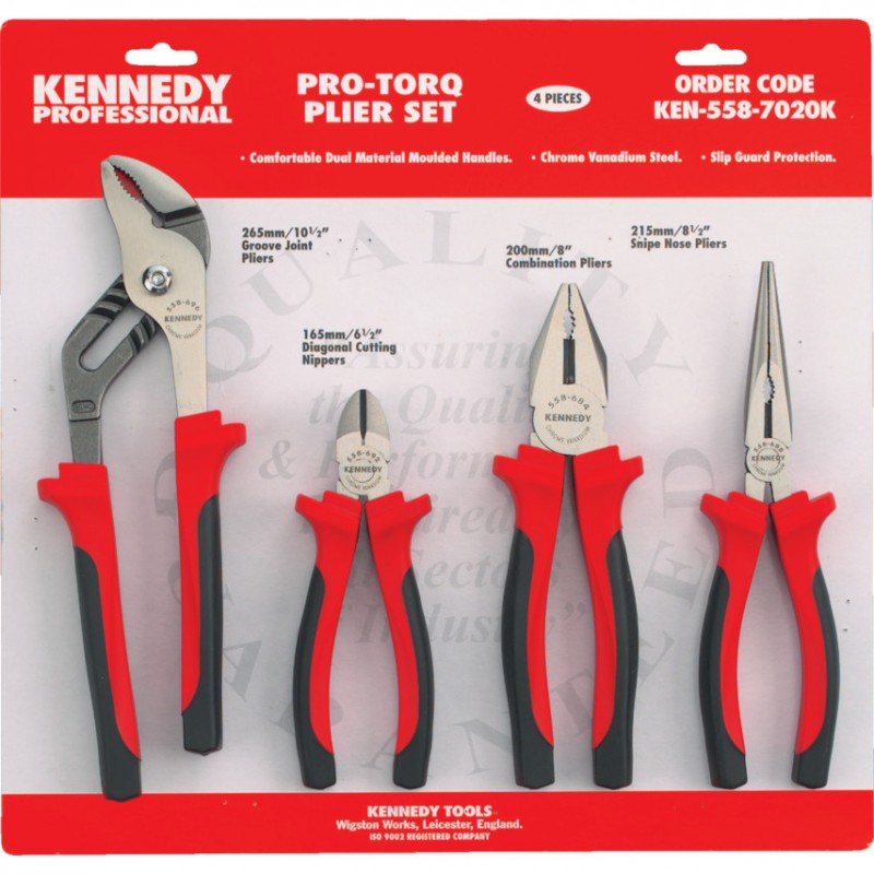 Kennedy-Pro.4 Piece Pro-Torq Plier Set